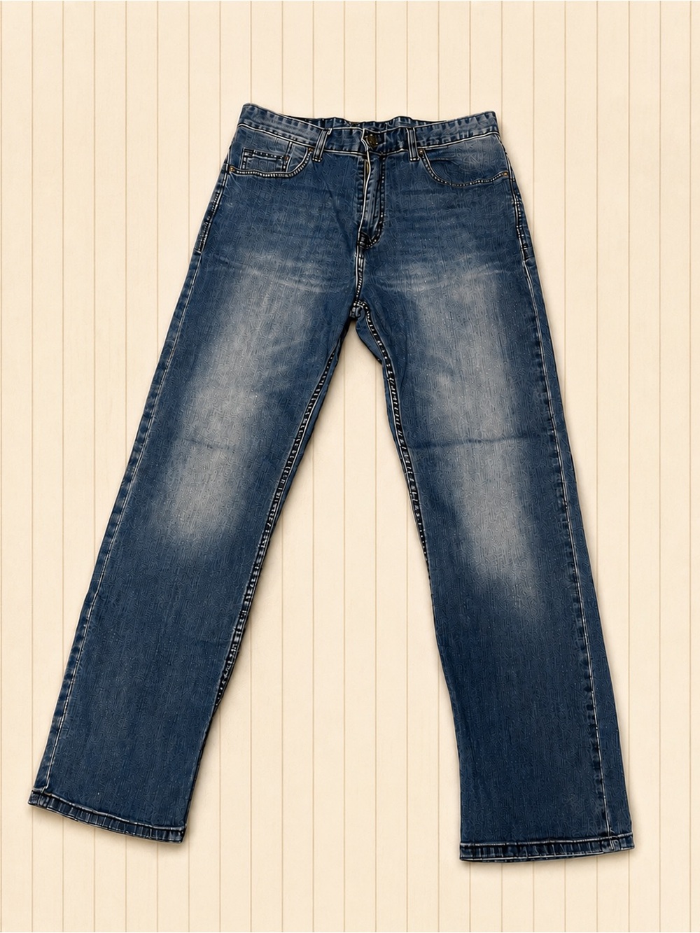 Calvin Klein Men's Faded Blue Straight Jeans